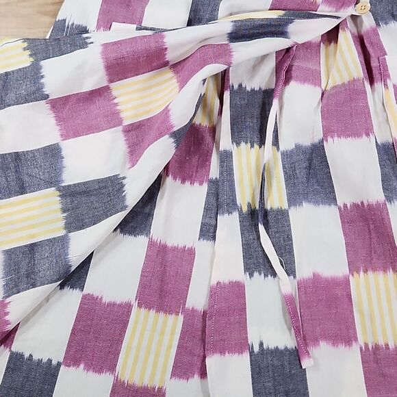 EUC Cotton Checkeredboard Passion Lilie Wrap Dress - Picture 6 of 8